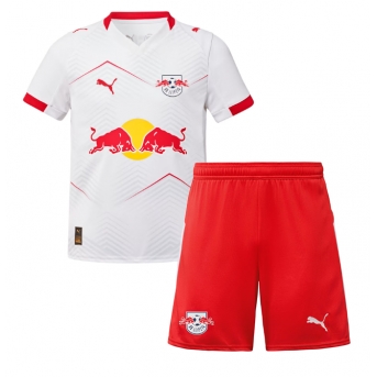 Billige Fotballdrakt RB Leipzig Replika Hjemmedraktsett Barn 2025-26 Kortermet (med bukser)